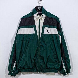 VTG Wilson Advantage Windbreaker Jacket Large Colorblock 90s Tennis-Core Retro